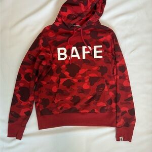 Bape Red and Black Camo Hoodie